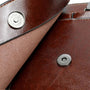 Sac en cuir véritable marron avec fermetures magnétiques, style élégant et pratique