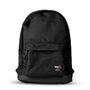 Sac à dos en tissu noir avec poche frontale et fermeture éclair supérieure pour fille casuale