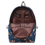 Sac à dos fille navy avec motif renard orange et plusieurs compartiments intérieurs