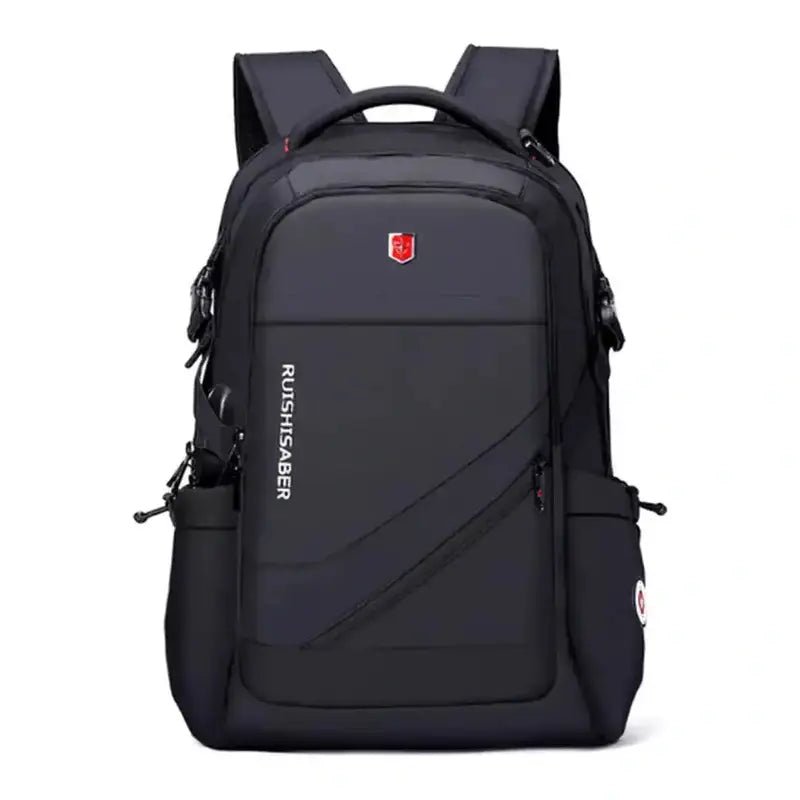 Sac à dos homme haute densité noir à plusieurs compartiments avec bretelles ajustables