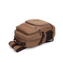 Sac à dos en toile marron pour homme avec plusieurs compartiments zippés