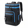 Sac à dos isotherme multipoches 30L noir et bleu avec pochettes et décapsuleur