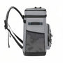 Sac à dos isotherme multipoches 30L gris avec compartiments et bretelles ajustables