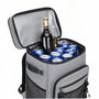 Sac à dos isotherme multipoches 30L gris et noir avec glacière remplie de boissons