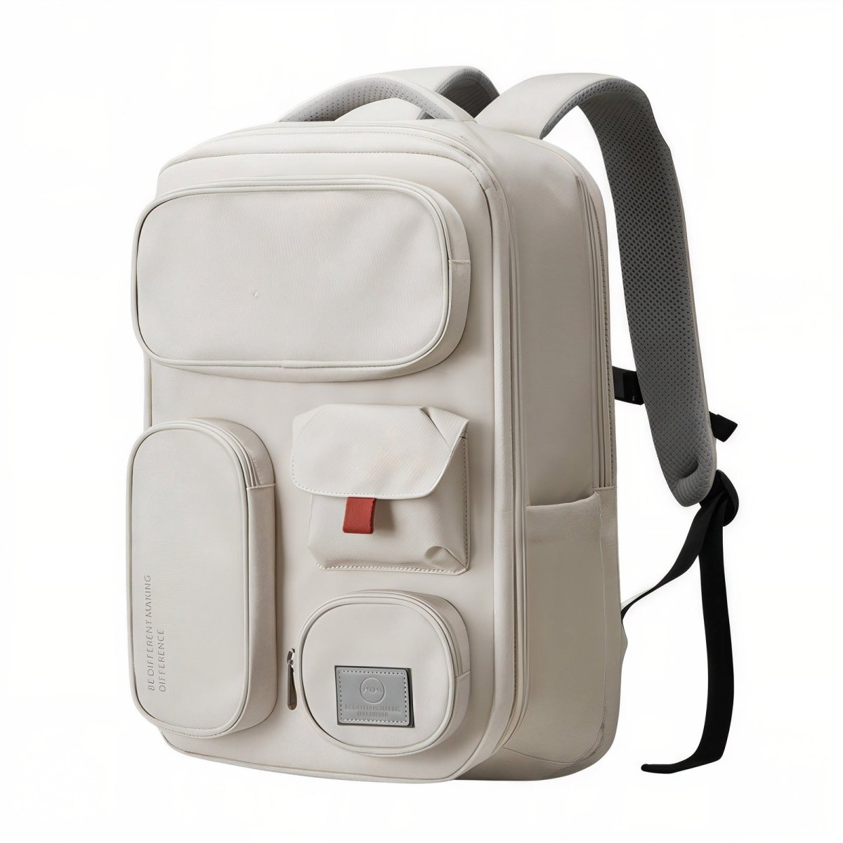 Sac à dos Off-white pour femme avec multiples poches extérieures et bretelles rembourrées