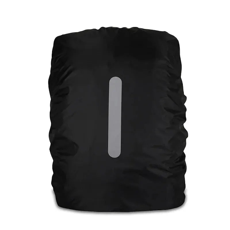 Housse universelle de sac à dos anti-pluie avec couverture noire et bande réfléchissante verticale