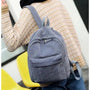 Petit sac à dos fille en velours côtelé mini sac bleu poussière