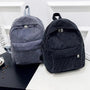 Deux mini sacs à dos en velours côtelé gris et noir pour fille