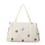 Sac à bandoulière en coton pour bébé avec sac à main blanc matelassé, broderie ours marron
