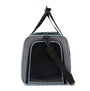 Sac à bandoulière extensible pour chat et chien avec porte-voix gris noir et panneaux en mesh