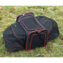 Sac à bandoulière extensible pour chat et chien avec porte-betail noir, rouge et panneaux en mesh