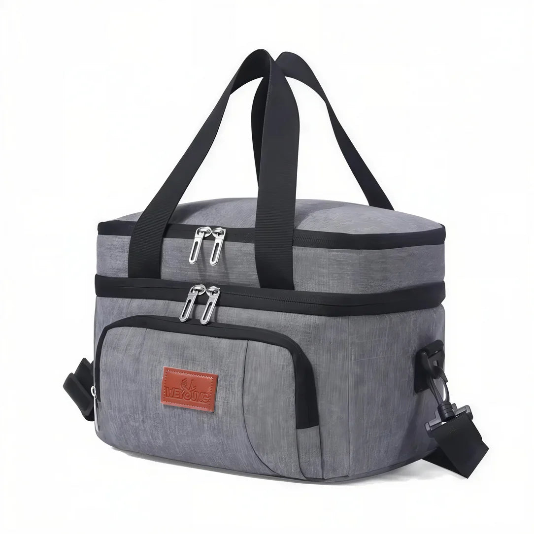 Sac à bandoulière isotherme 15L avec sac isotherme gris à deux compartiments