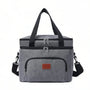 Sac à bandoulière isotherme 15L avec double compartiment en gris et bandoulières noires