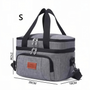 Sac à bandoulière isotherme 15L double compartiment avec sac à lunch gris à deux niveaux