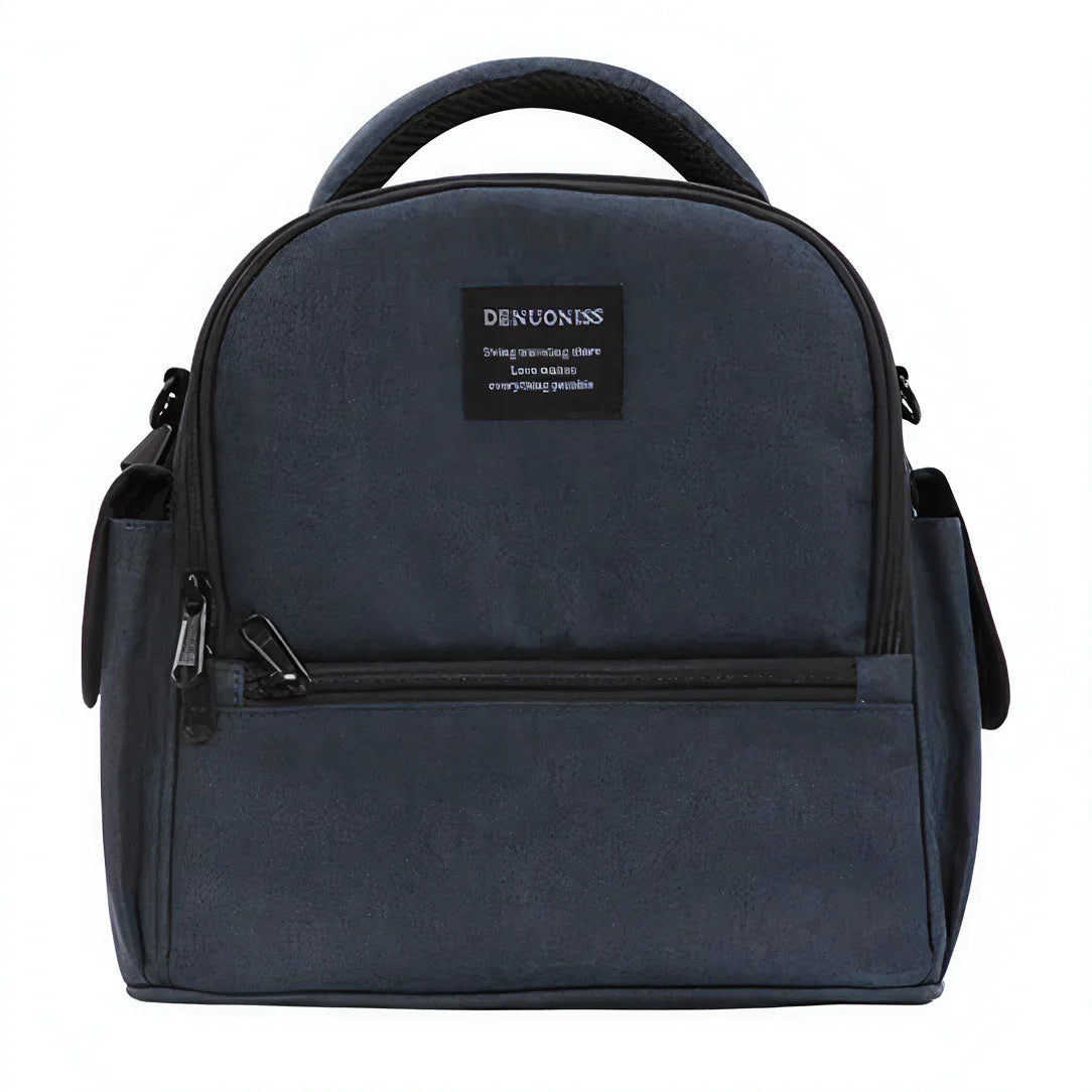 Sac à bandoulière isotherme 5L avec sac lunch bleu foncé, poignée et poche frontale