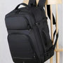 Sac à dos 17 pouces avec compartiment PC noir, poches multiples et bretelles rembourrées
