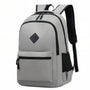 Sac à dos 2 compartiments collège gris clair avec accents noirs, poches zippées