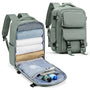 Sac à dos 45x36x20 vert sauge polyvalent avec compartiments pour organisation optimale