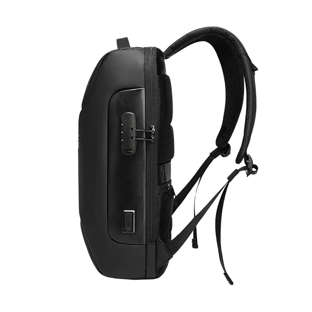 Sac à dos anti pickpocket Bastion II noir avec serrure intégrée et port USB externe