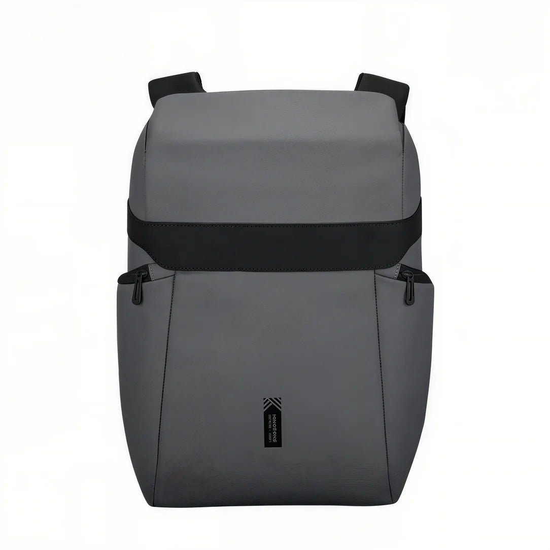Sac à dos antivol moderne Centaurus en gris foncé avec bretelles noires et poches latérales