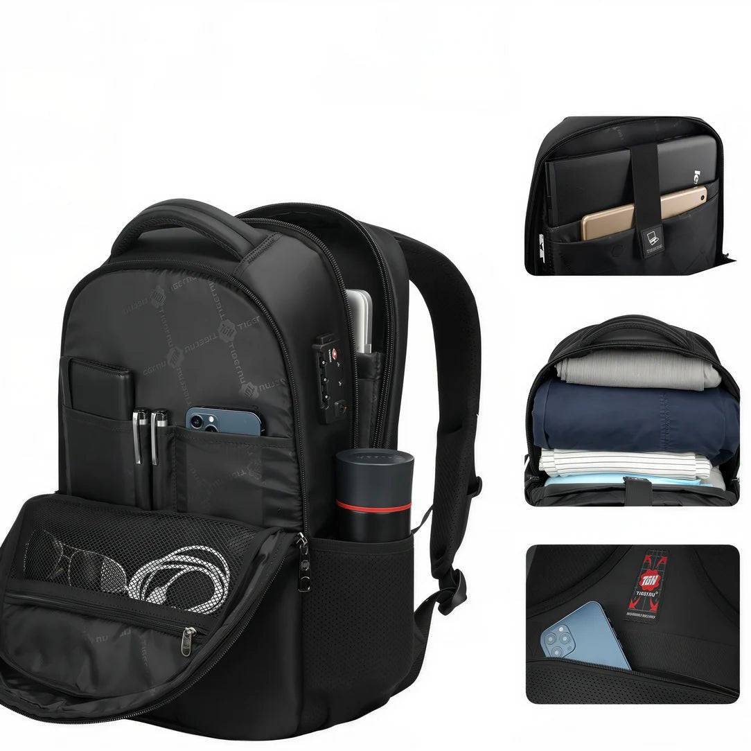 Sac à dos antivol Tigernu pour PC 15.6 pouces avec verrou de sécurité et port USB