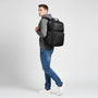 Sac à dos bureau homme Xpac noir nylon avec compartiments et fermetures silver