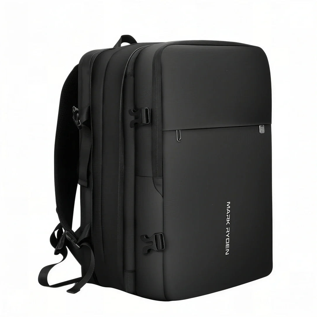Sac à dos cabine avion noir 55x35x25 avec compartiments multiples