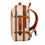 Sac à dos cabine Skyliner crème et orange avec accents cuir marron