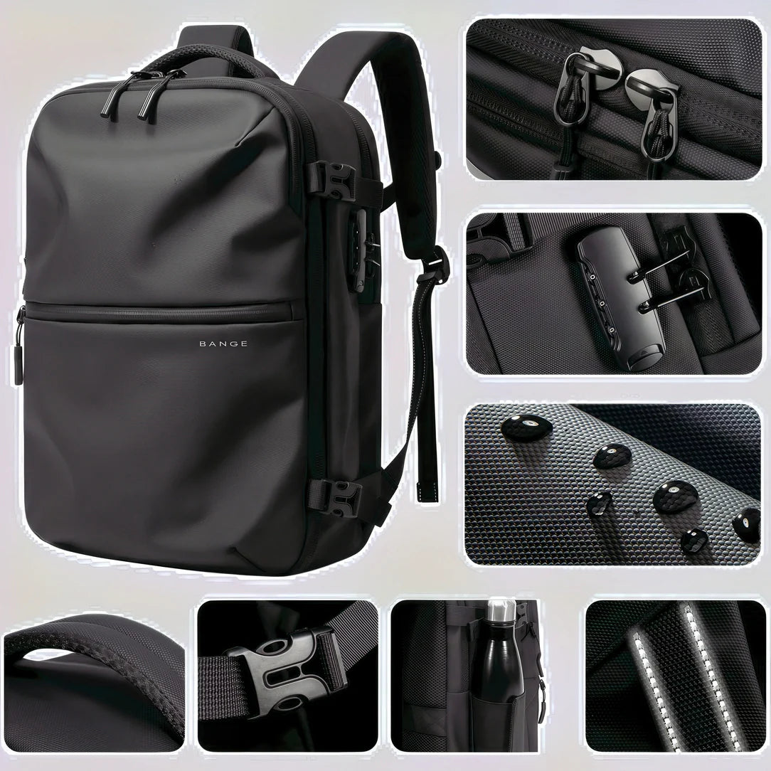 Sac à dos cabine AirTrail noir avec antivol, porte-bouteille et poches multiples