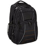 Sac à dos cartable homme noir avec plusieurs compartiments zippés et accents réfléchissants