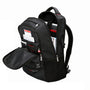 Sac à dos collège ergonomique noir avec poches ouvertes et sections zippées PackWorld