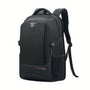 Sac à dos collège ergonomique PackWorld noir avec compartiments et bretelles rembourrées
