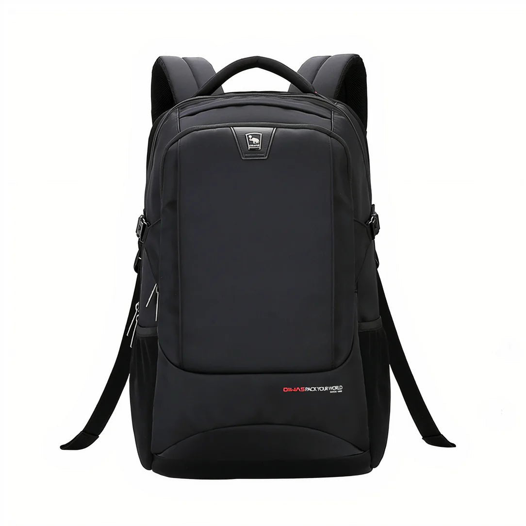Sac à dos collège ergonomique noir avec bretelles rembourrées et poignée supérieure
