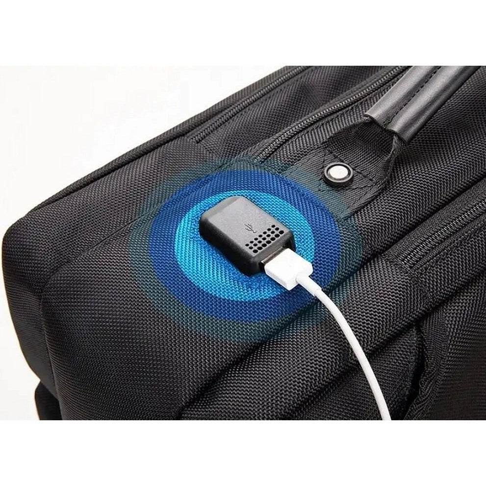 Sac à dos convertible pour ordinateur avec une mallette noire et un périphérique USB lumineux