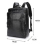 Sac à dos cuir homme en cuir noir avec plusieurs compartiments zippés et bretelles ajustables
