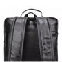 Sac à dos cuir homme en cuir noir avec bretelles ajustables et poignée supérieure