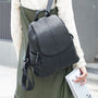 Sac à dos cuir noir Zency Horizon avec sangles réglables et poche avant