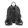 Sac à dos en cuir noir Zency Horizon avec fermetures argentées