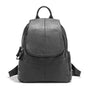 Sac à dos cuir noir Zency Horizon avec sangles ajustables et poche avant