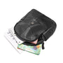 Sac à dos en cuir noir Zency Horizon avec fermetures éclair et bouton