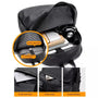 Sac à dos de classe noir avec plusieurs compartiments pour électronique et accessoires