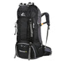 Sac à dos de randonnée 60L Trekking noir et gris avec compartiments et bretelles ajustables