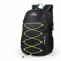 Sac à dos de randonnée ultra-léger 25L noir avec cordons élastiques jaunes