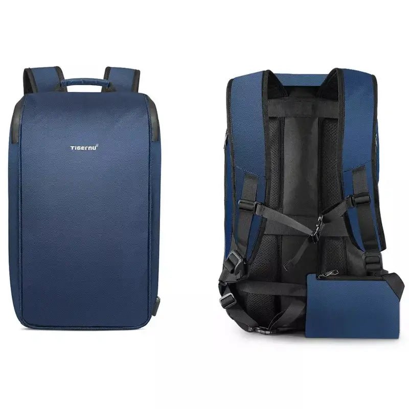 Sac à dos de travail bleu avec plusieurs compartiments et bretelles ajustables