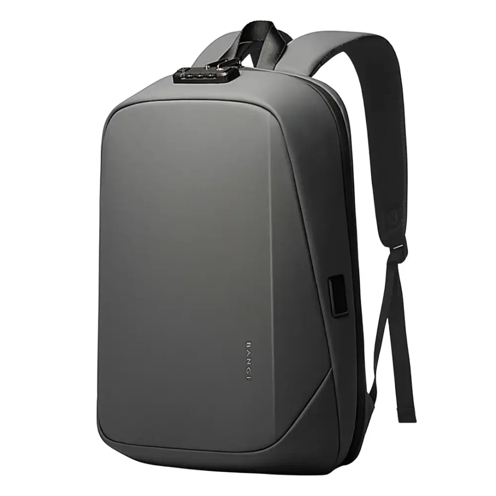 Sac à dos de ville antivol CityGuard gris foncé avec verrou intégré et port USB externe