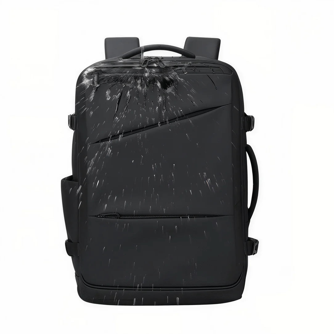 Sac à dos de ville pour homme ordinateur 17 pouces en cuir noir résistant à l’eau
