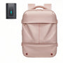 Sac à dos rose or 40L antivol avec sangles rembourrées et compartiments multiples