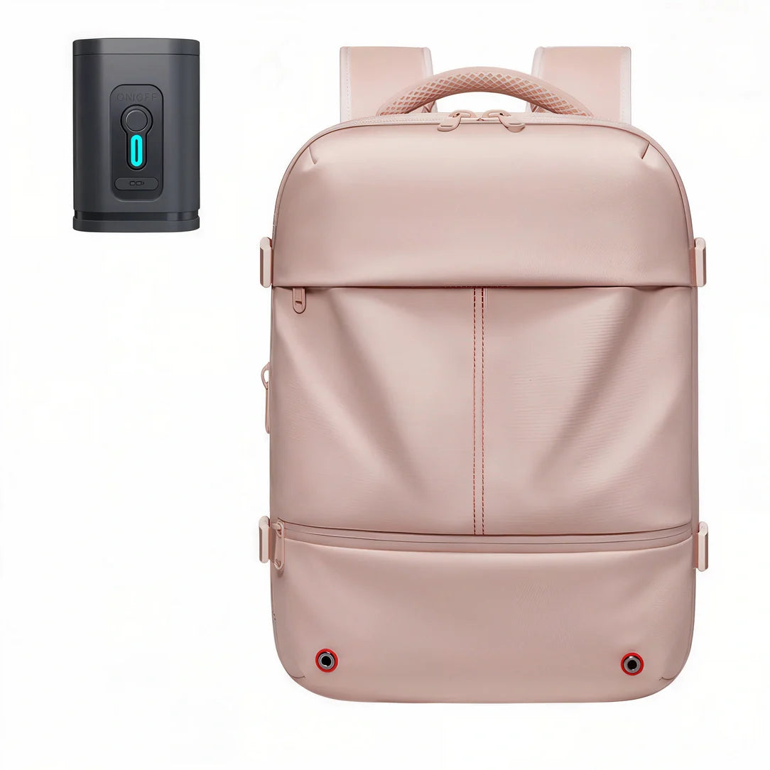 Sac à dos rose or 40L antivol avec sangles rembourrées et compartiments multiples