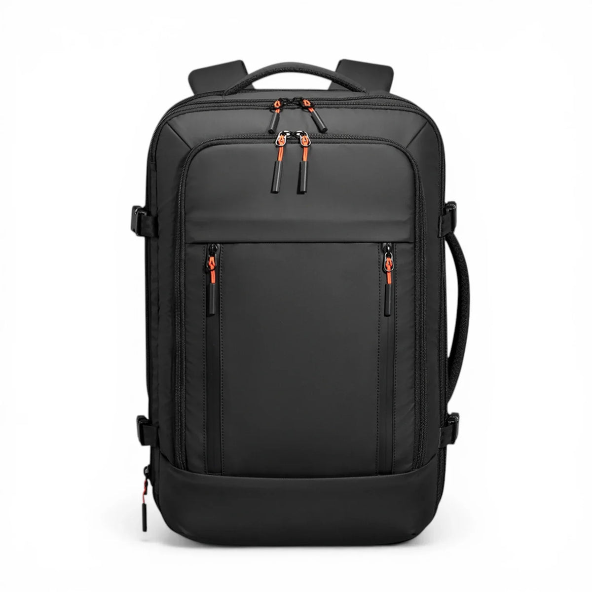 Sac à dos Kings Travel Pack noir antivol à compression, fermetures orange
