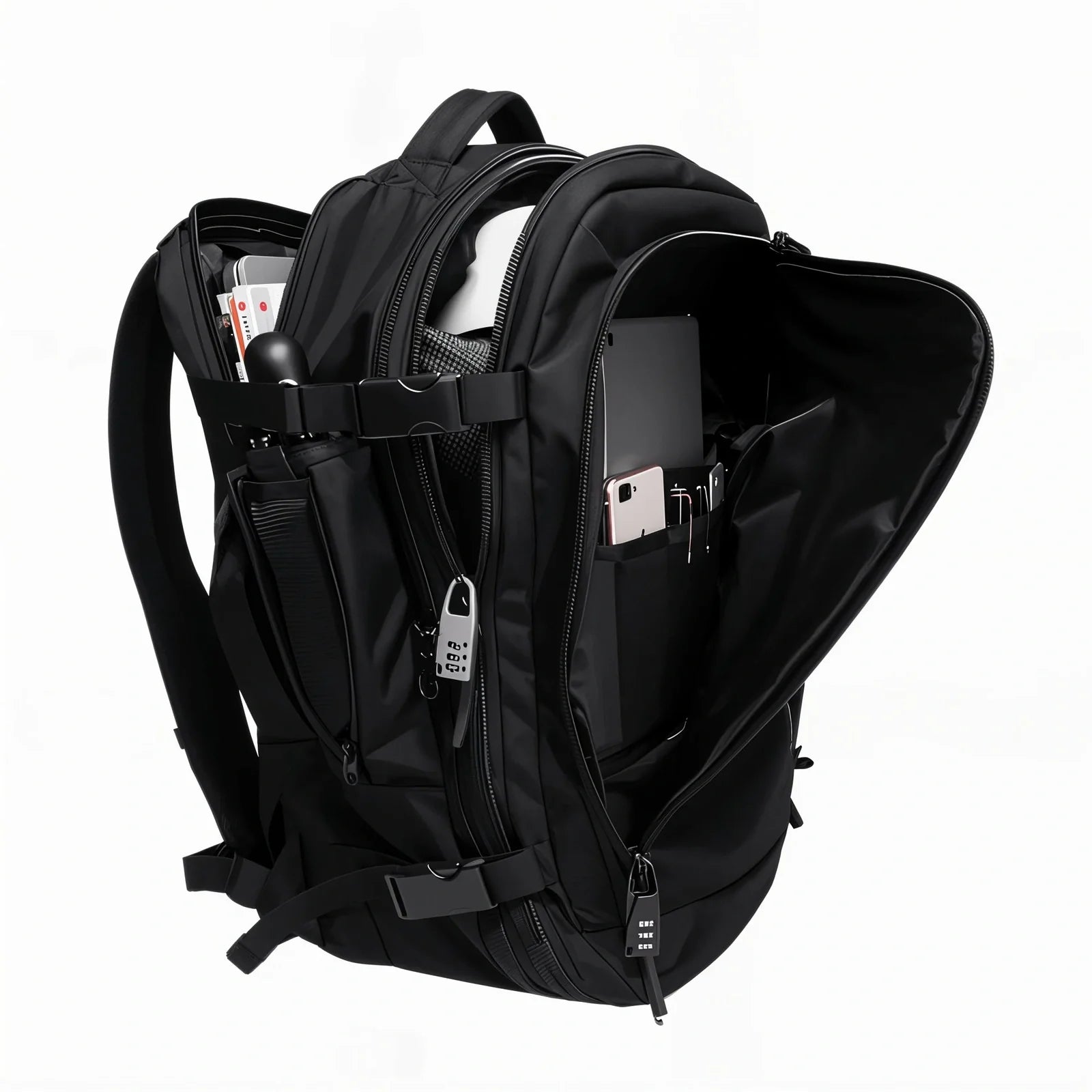 Sac à dos de voyage extensible 17 pouces ExpandTech avec plusieurs compartiments et cadenas combo
